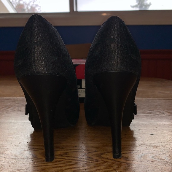 T.U.K. Black Dot Mesh Harlot Heel - Picture 6 of 7